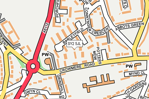 SY2 5JL map - OS OpenMap – Local (Ordnance Survey)