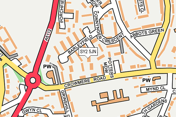 SY2 5JN map - OS OpenMap – Local (Ordnance Survey)