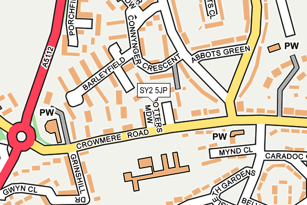 SY2 5JP map - OS OpenMap – Local (Ordnance Survey)