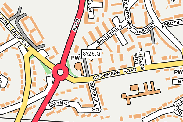 SY2 5JQ map - OS OpenMap – Local (Ordnance Survey)