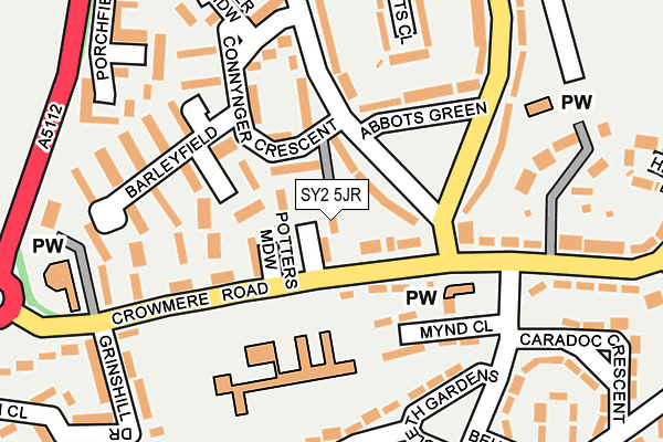 SY2 5JR map - OS OpenMap – Local (Ordnance Survey)