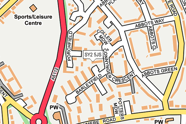 SY2 5JS map - OS OpenMap – Local (Ordnance Survey)