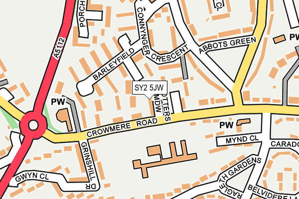 SY2 5JW map - OS OpenMap – Local (Ordnance Survey)