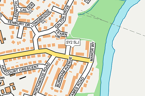 SY2 5LJ map - OS OpenMap – Local (Ordnance Survey)