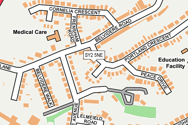 SY2 5NE map - OS OpenMap – Local (Ordnance Survey)