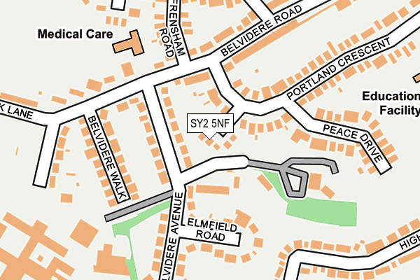 SY2 5NF map - OS OpenMap – Local (Ordnance Survey)