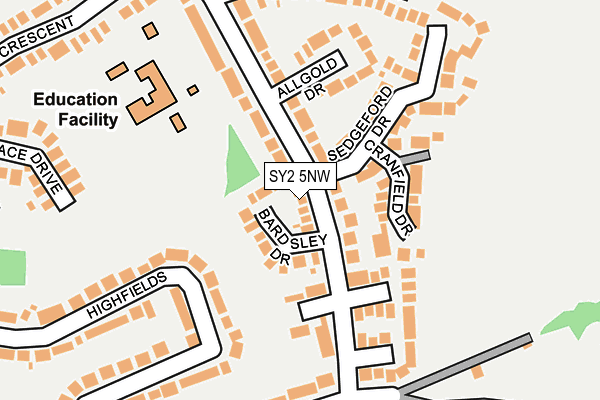 SY2 5NW map - OS OpenMap – Local (Ordnance Survey)