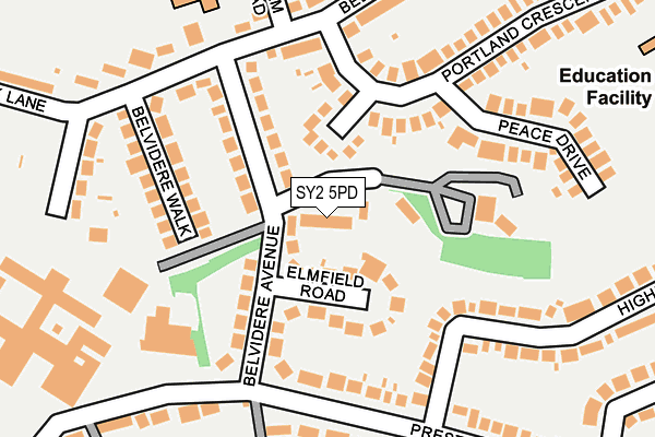 SY2 5PD map - OS OpenMap – Local (Ordnance Survey)