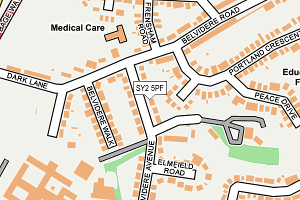 SY2 5PF map - OS OpenMap – Local (Ordnance Survey)