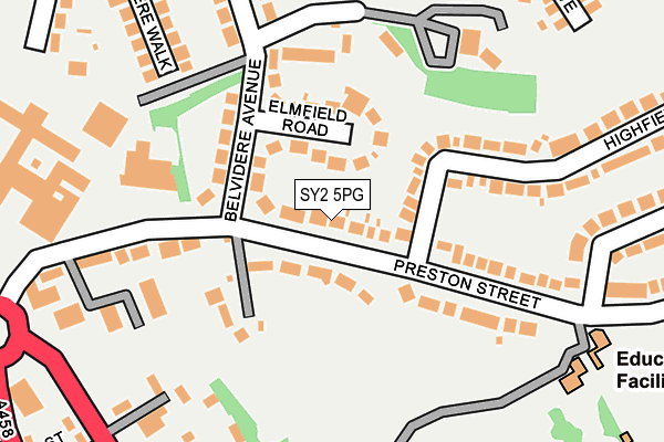 SY2 5PG map - OS OpenMap – Local (Ordnance Survey)