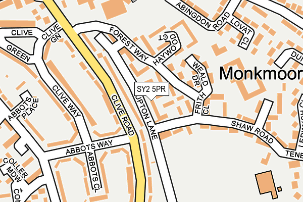 SY2 5PR map - OS OpenMap – Local (Ordnance Survey)