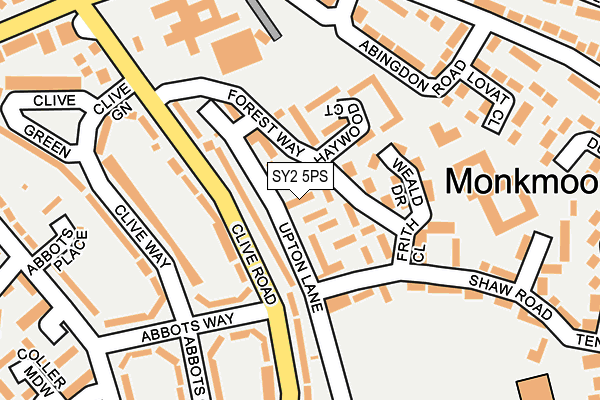 SY2 5PS map - OS OpenMap – Local (Ordnance Survey)