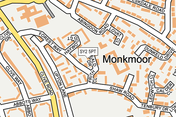 SY2 5PT map - OS OpenMap – Local (Ordnance Survey)