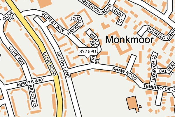 SY2 5PU map - OS OpenMap – Local (Ordnance Survey)