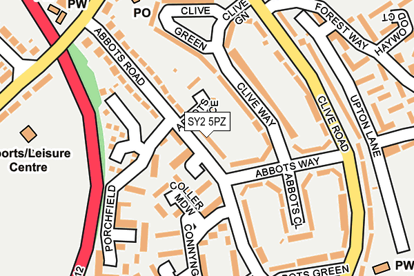 SY2 5PZ map - OS OpenMap – Local (Ordnance Survey)