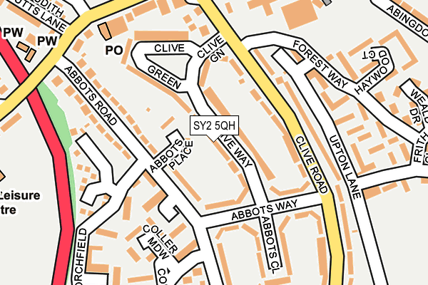 SY2 5QH map - OS OpenMap – Local (Ordnance Survey)