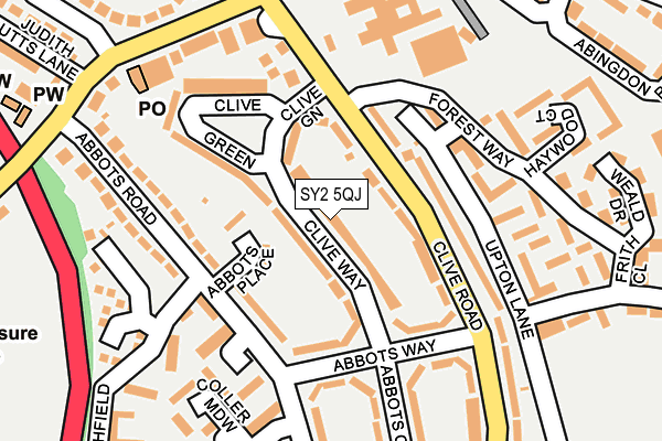 SY2 5QJ map - OS OpenMap – Local (Ordnance Survey)