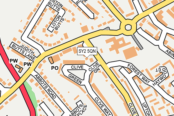 SY2 5QN map - OS OpenMap – Local (Ordnance Survey)