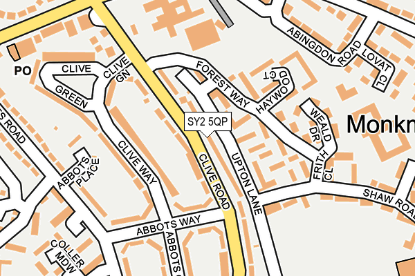 SY2 5QP map - OS OpenMap – Local (Ordnance Survey)