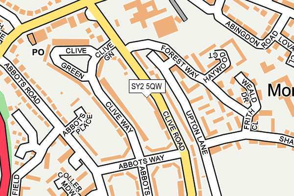 SY2 5QW map - OS OpenMap – Local (Ordnance Survey)