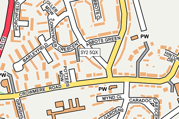 SY2 5QX map - OS OpenMap – Local (Ordnance Survey)