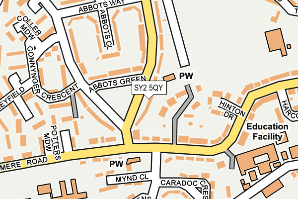 SY2 5QY map - OS OpenMap – Local (Ordnance Survey)