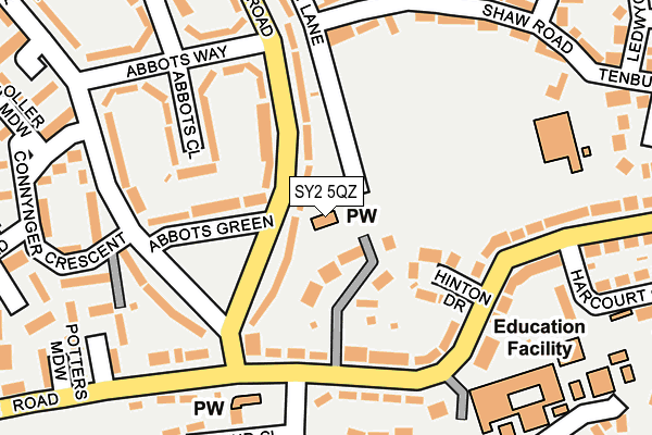 SY2 5QZ map - OS OpenMap – Local (Ordnance Survey)