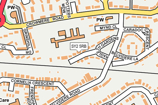 SY2 5RB map - OS OpenMap – Local (Ordnance Survey)