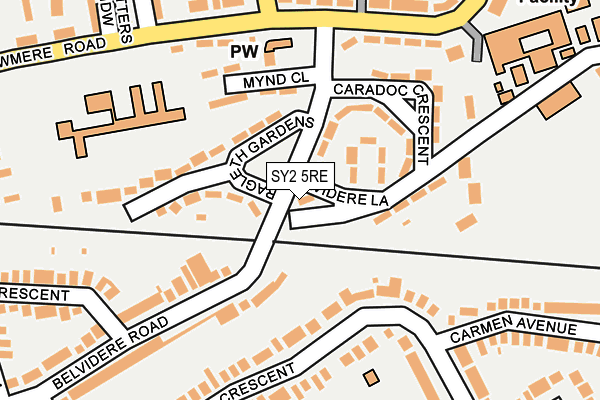 SY2 5RE map - OS OpenMap – Local (Ordnance Survey)