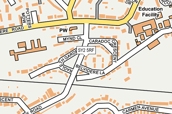 SY2 5RF map - OS OpenMap – Local (Ordnance Survey)