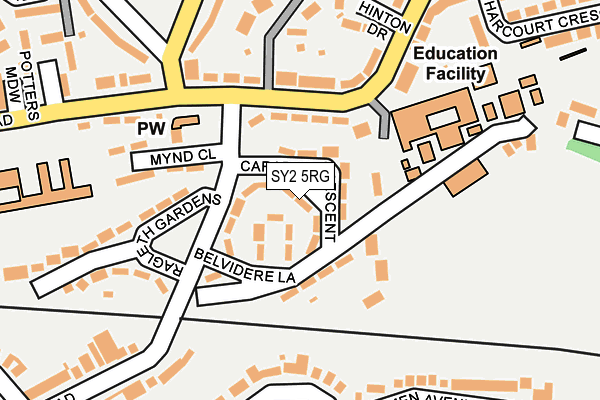 SY2 5RG map - OS OpenMap – Local (Ordnance Survey)