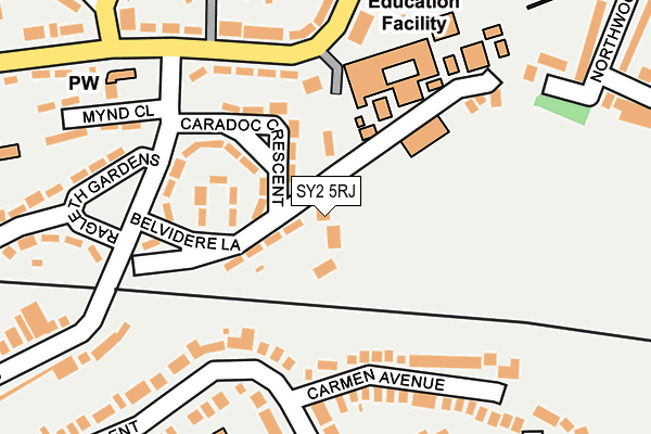 SY2 5RJ map - OS OpenMap – Local (Ordnance Survey)