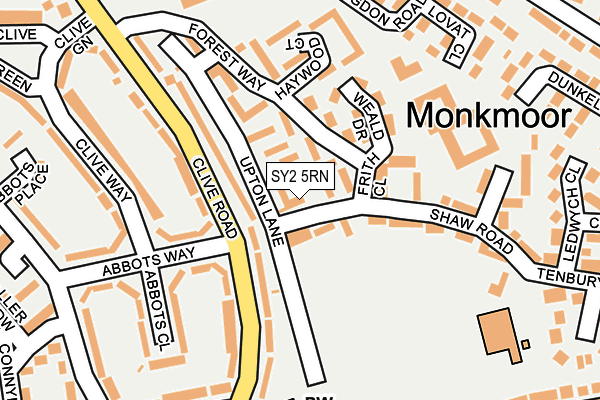 SY2 5RN map - OS OpenMap – Local (Ordnance Survey)