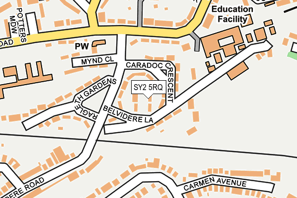 SY2 5RQ map - OS OpenMap – Local (Ordnance Survey)