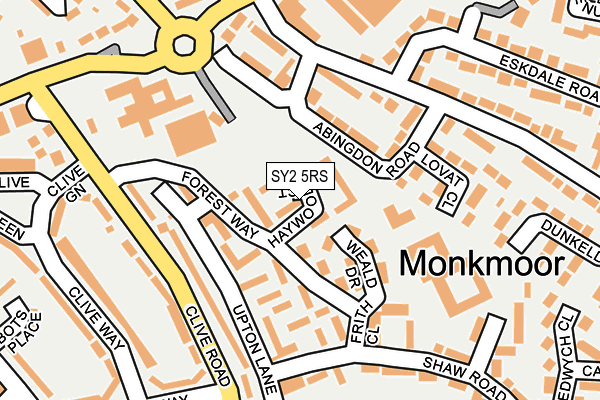 SY2 5RS map - OS OpenMap – Local (Ordnance Survey)