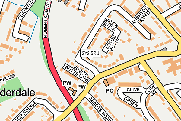 SY2 5RU map - OS OpenMap – Local (Ordnance Survey)