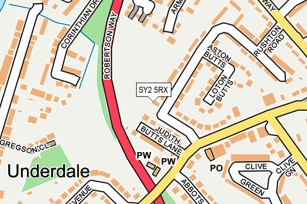 SY2 5RX map - OS OpenMap – Local (Ordnance Survey)