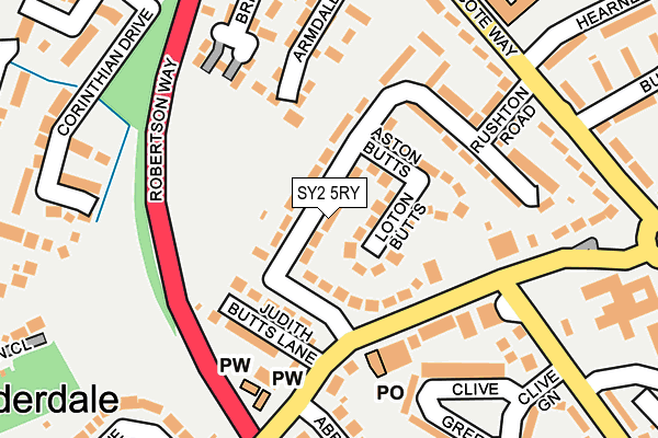 SY2 5RY map - OS OpenMap – Local (Ordnance Survey)