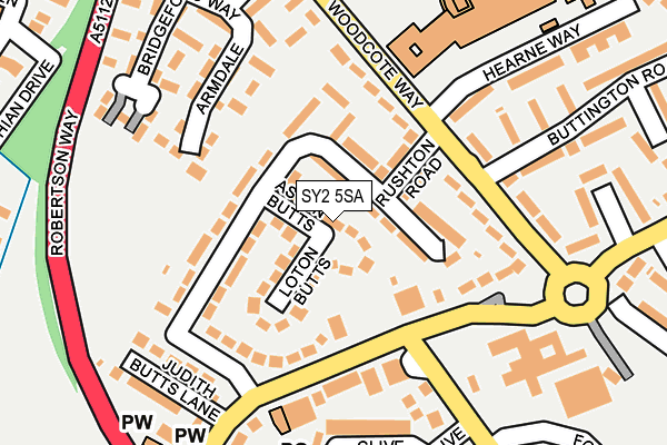 SY2 5SA map - OS OpenMap – Local (Ordnance Survey)