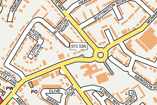 SY2 5SN map - OS OpenMap – Local (Ordnance Survey)