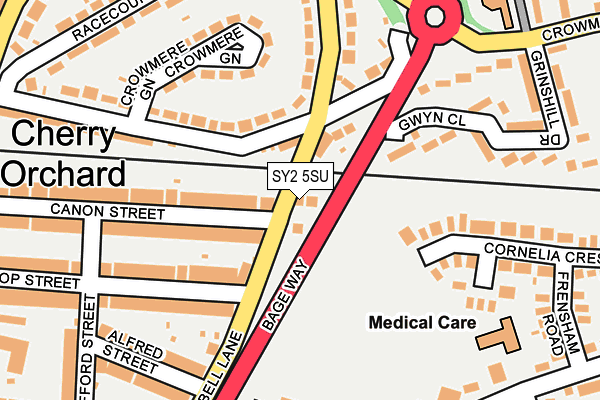 SY2 5SU map - OS OpenMap – Local (Ordnance Survey)