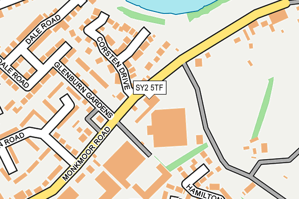 SY2 5TF map - OS OpenMap – Local (Ordnance Survey)
