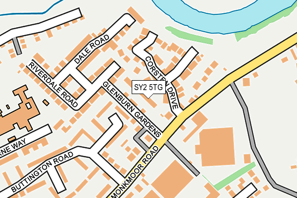 SY2 5TG map - OS OpenMap – Local (Ordnance Survey)