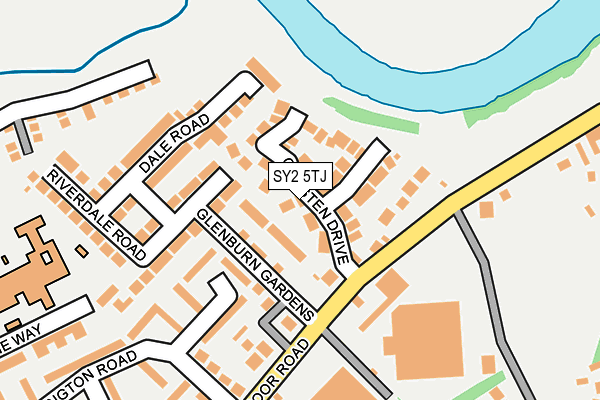 SY2 5TJ map - OS OpenMap – Local (Ordnance Survey)