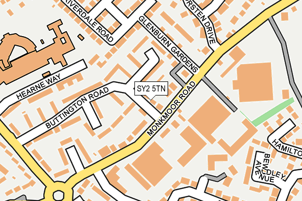 SY2 5TN map - OS OpenMap – Local (Ordnance Survey)