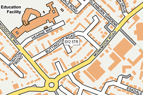 SY2 5TR map - OS OpenMap – Local (Ordnance Survey)