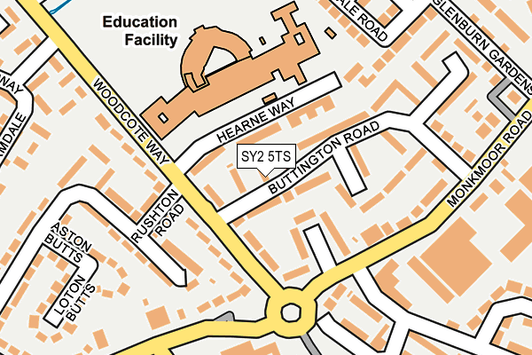 SY2 5TS map - OS OpenMap – Local (Ordnance Survey)