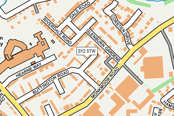 SY2 5TW map - OS OpenMap – Local (Ordnance Survey)