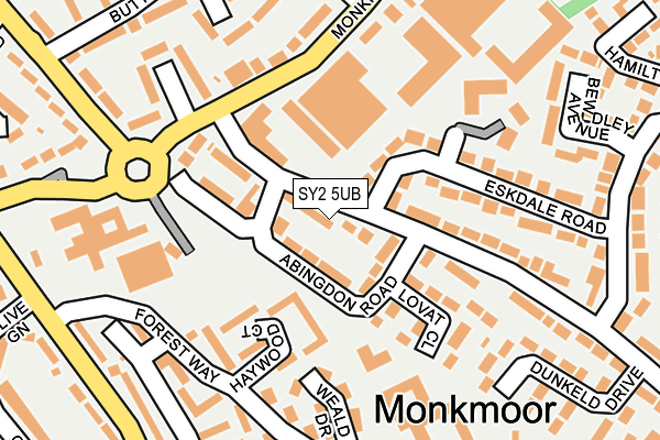 SY2 5UB map - OS OpenMap – Local (Ordnance Survey)