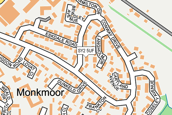 SY2 5UF map - OS OpenMap – Local (Ordnance Survey)